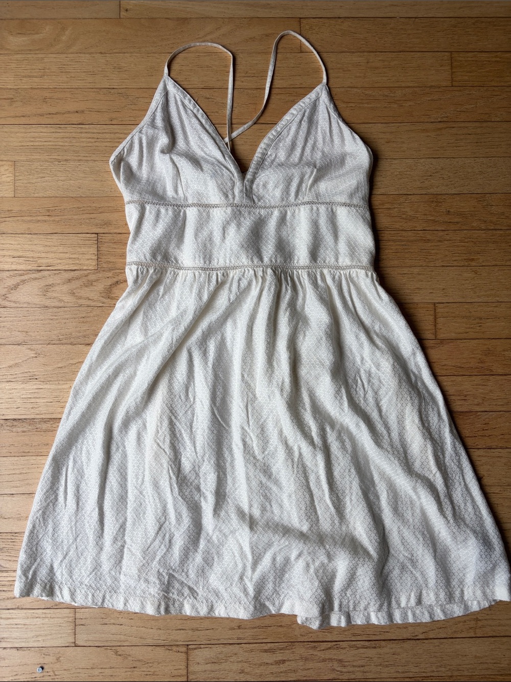 Roxy Cream Textured Spaghetti Strap Dress